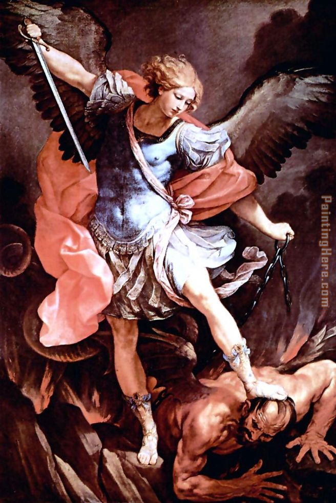 The Archangel Michael painting - Guido Reni The Archangel Michael art painting